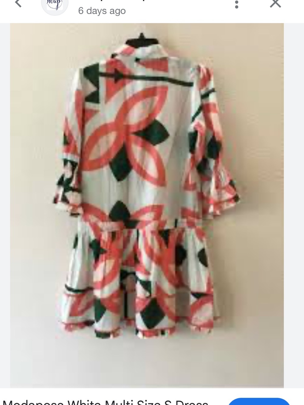 Mods Posa  Coral & Green Printed Tunic Dress - Picture 6 of 7